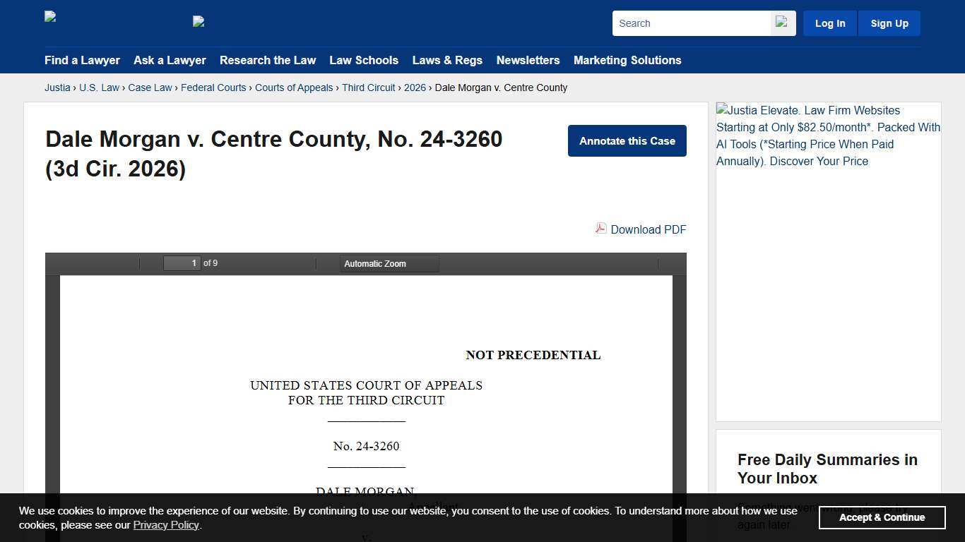 Dale Morgan v. Centre County, No. 24-3260 (3d Cir. 2026) :: Justia