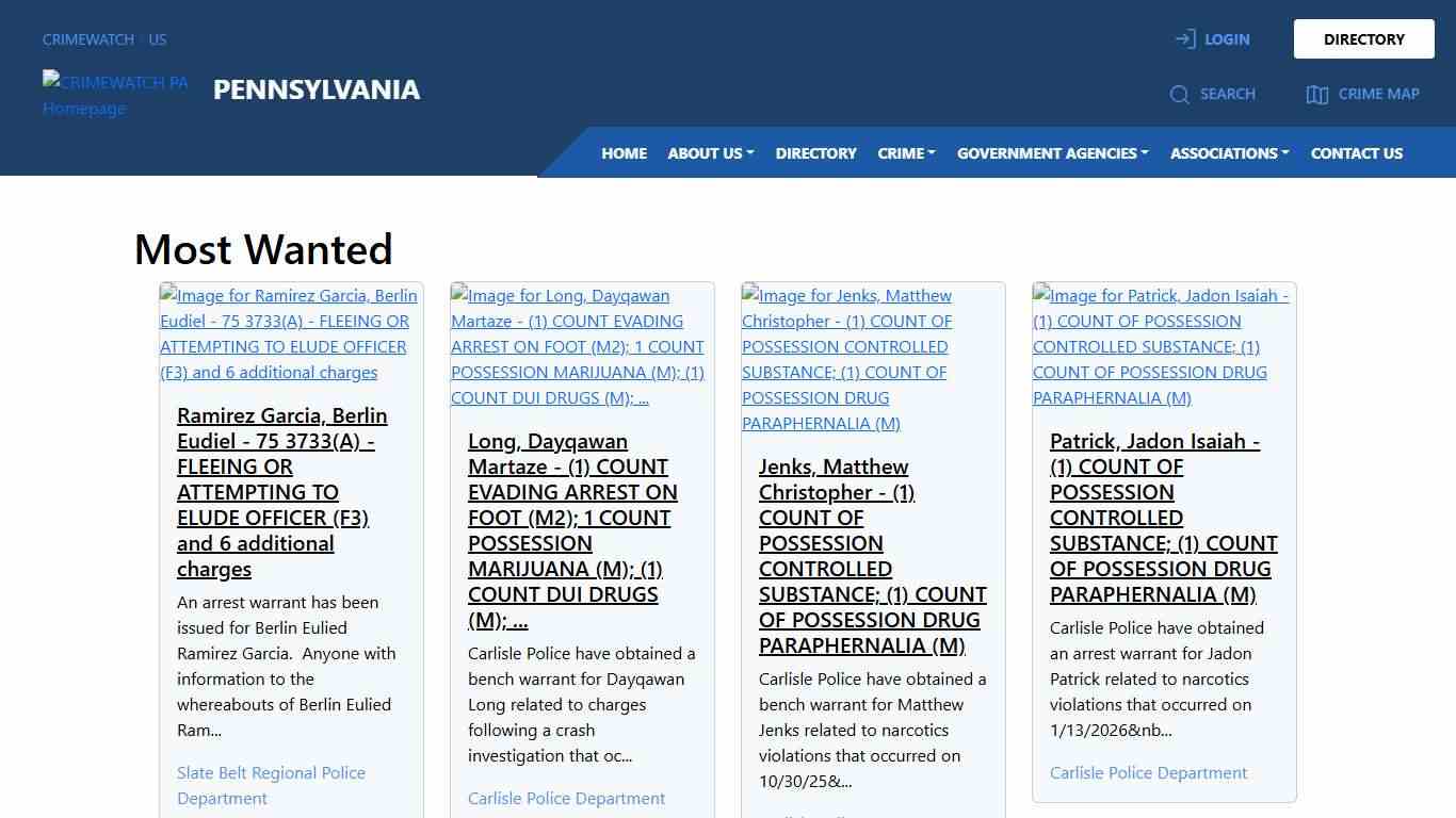 Pennsylvania Most Wanted CRIMEWATCH